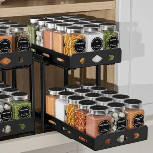 2-Tier Pull Out Spice Rack Organizer