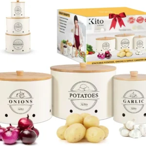 Stackable Steel Storage Bins for Potatoes Onions Garlic