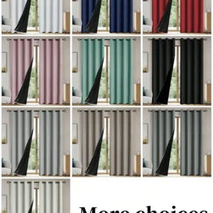 2pcs Blackout Curtains With Thermal Insulation Lining