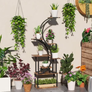 8 Tier Plant Stand, 62" S-Shaped