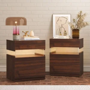 Set 2, LED Nightstands for Bedroom